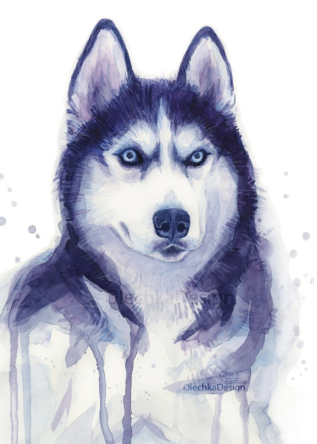 真作保証　ハスキー犬の肖像画 油絵 F8 Valenzuela il_1080xN.5974263557_d8yg.jpg