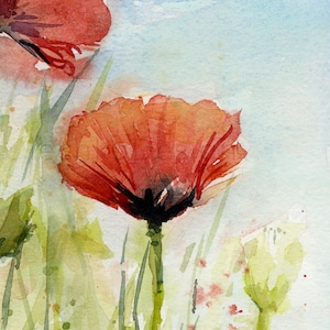 Poppy Wall Art Red Poppies Watercolor Poppies Art Print Red - Etsy