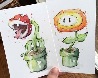 ルイージの水彩画プリント、スーパーマリオの装飾 - Etsy 日本