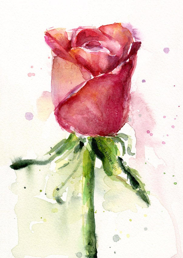 Peinture acrylique originale Red Rose, Art moderne sur toile, Tableau mural floral, Peinture