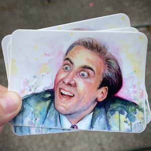 Stickers, Funny Stickers, Nicolas Cage Meme Stickers, Geek Sticker, Nic Cage You Don&#39;t Say? Durable Vinyl Weatherproof Funny Geek Stickers