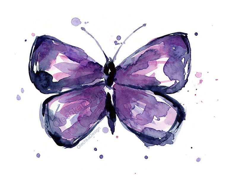 Adesivi Murali Farfalle Viola Sacinora - Decorazione Rimovibile In Vinile Per Cameretta, Soggiorno E Camera Da Letto (48x55 Cm)