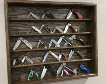Walnut Knife Display Case Etsy