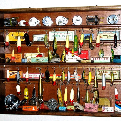 Fishing Lure Display Case Fishing Reel Display Fishing Etsy