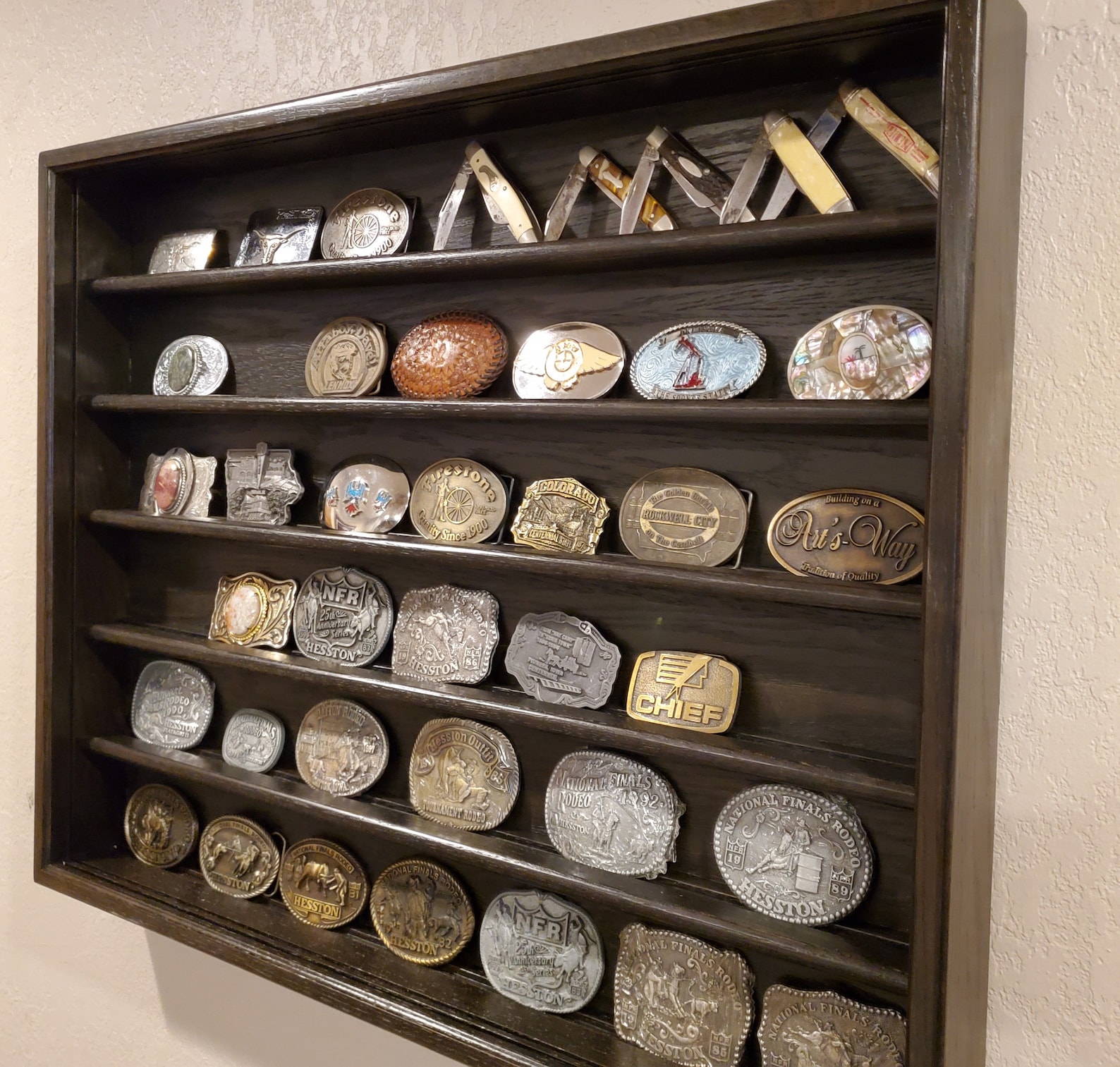 Large Belt Buckle Display Case With TRUE BLACK FINISH Etsy