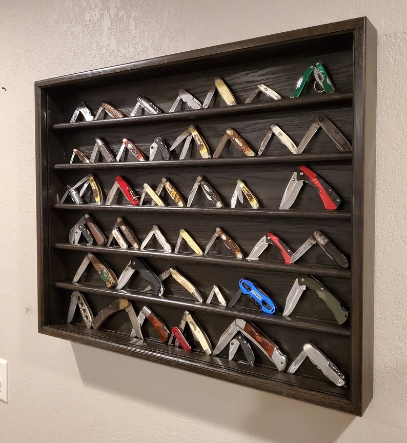 Large Pocket Knife/folding Knife Display Case in TRUE BLACK Etsy