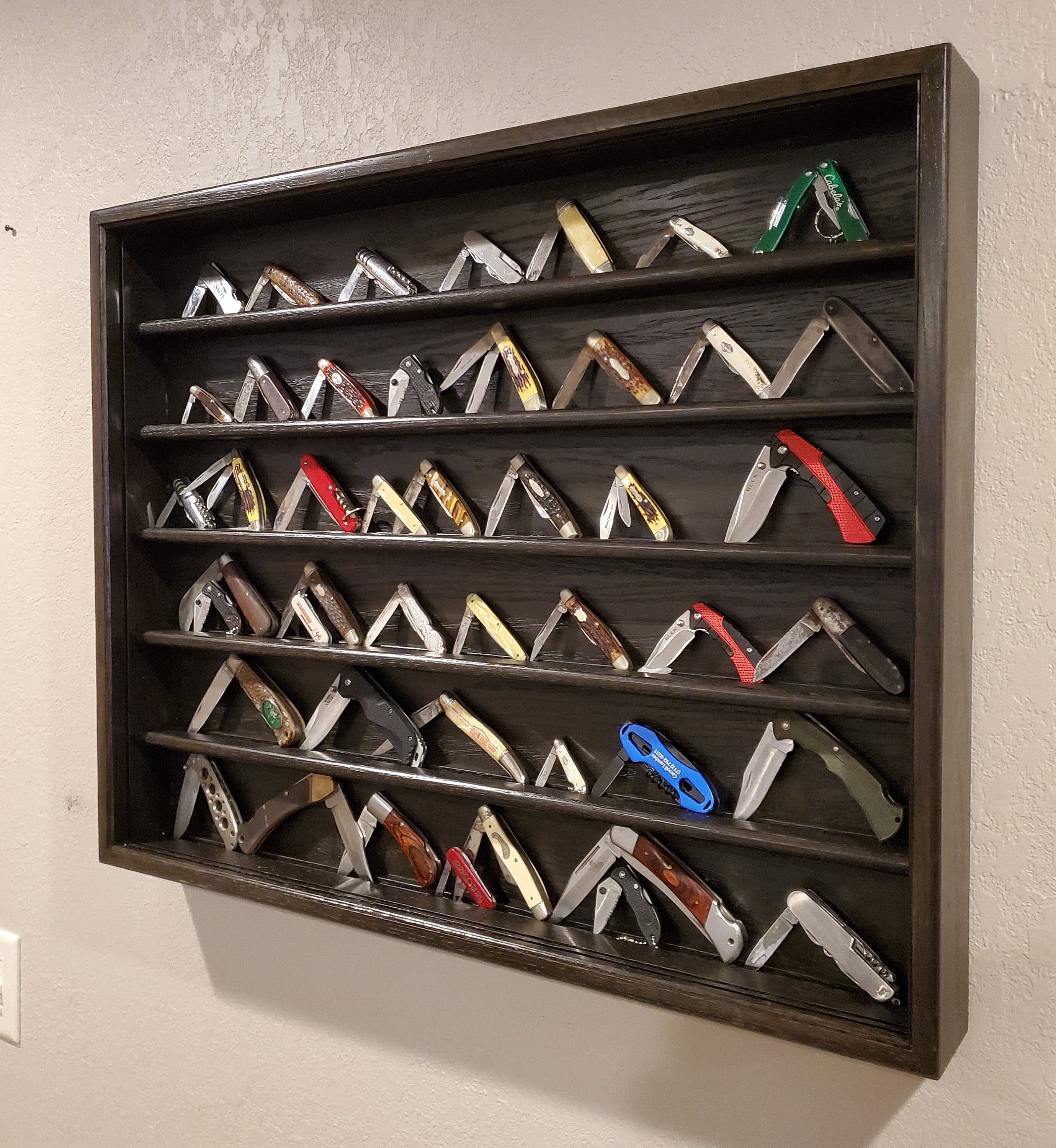 Large Pocket Knife/folding Knife Display Case in TRUE BLACK Etsy