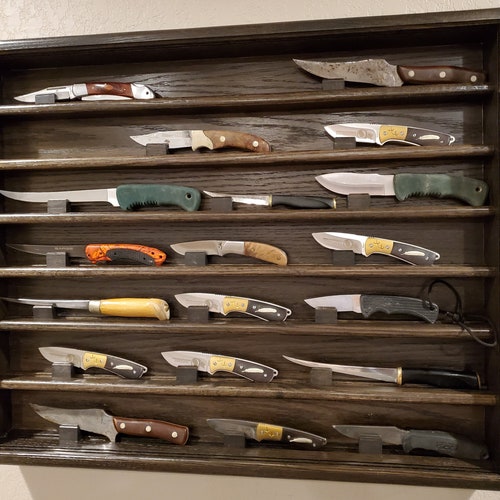 Oak Knife Display Case Etsy