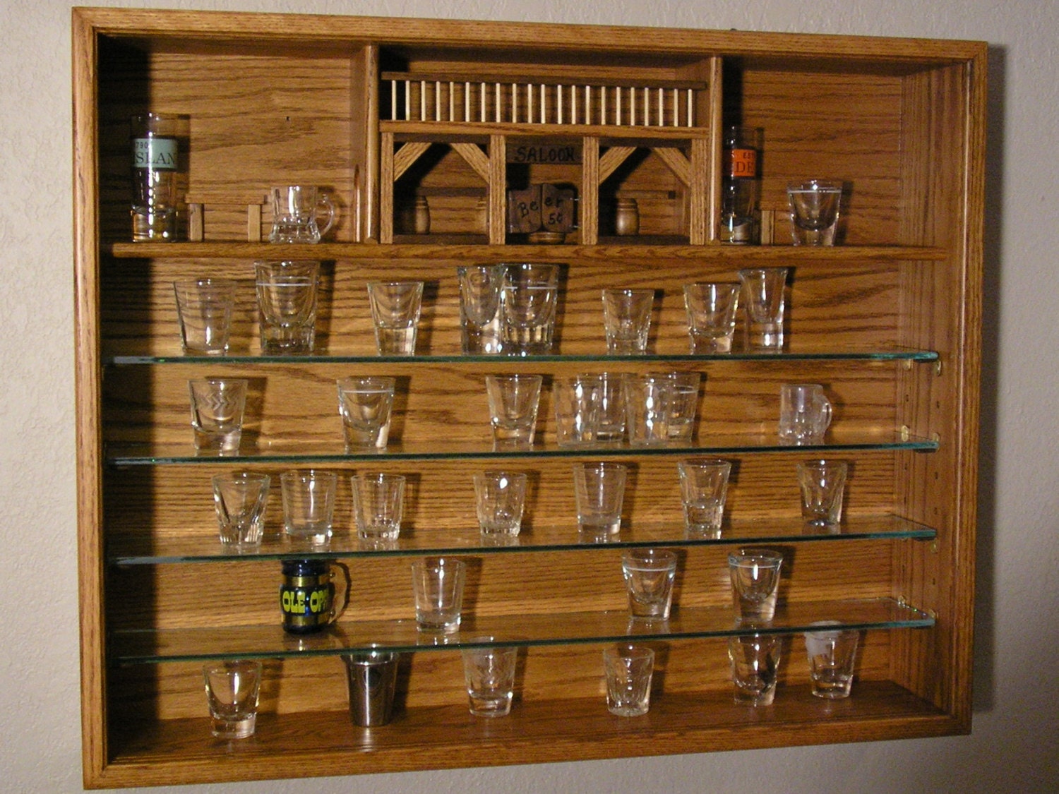 Shot Glass Case with Doors Etsy