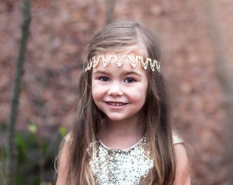 Ready to Ship- Femi Rhinestone Headband- Girl, toddler, child, flower girl, wedding, bridesmaid, bride, bridal, gold