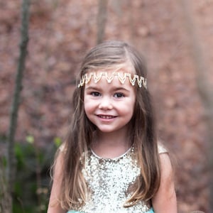 Ready to Ship Femi Rhinestone Headband Girl, toddler, child, flower girl, wedding, bridesmaid, bride, bridal, gold image 1