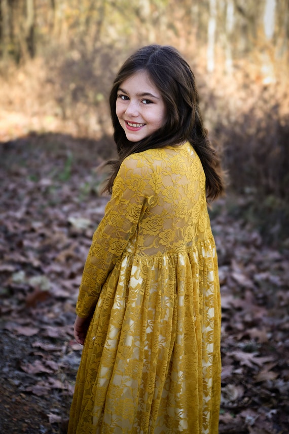Marigold lace cheap dress