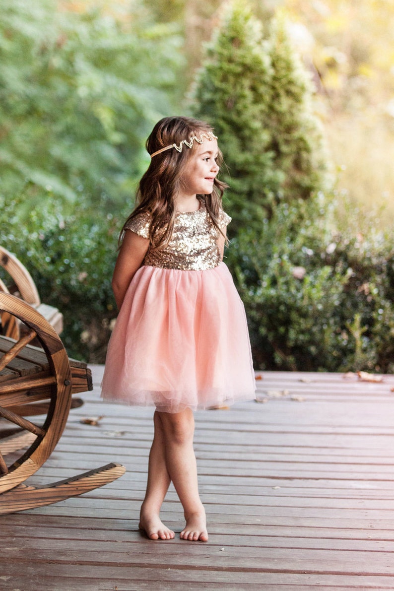 Prêt à expédier Bandeau Femi Strass Fille, tout-petit, enfant, fille de fleur, mariage, demoiselle dhonneur, mariée, mariée, or image 4