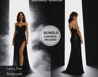 Luxury Studio Doorway Digital Background Bundle | 2 Luxury Editorial Backgrounds for Portrait Photography (PNG Format)