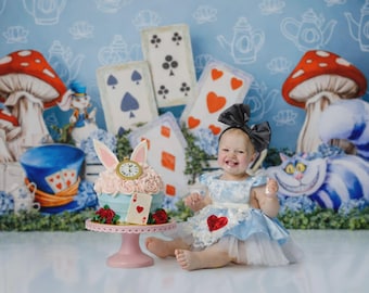 Alice in Wonderland Tea Party Background | Digital Photography Backdrop (PNG Format)