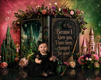 Wicked Inspired Digital Backdrop | Storybook Castle Background | Cake Smash Setup  (PNG Format)