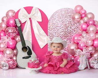 Emo Cowgirl Digital Backdrop | Megan Moroney Inspired Background | Cake Smash Photography (PNG Format)