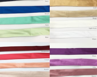 Fajín de satén para novias (listo para enviar) niña de las flores, dama de honor, fajín, adulto, niño, bebé, rubor, coral, rojo, rosa, azul marino, beige, marfil, morado