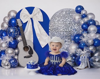 Emo Cowgirl Digital Backdrop | Megan Moroney Inspired Background | Cake Smash Photography (PNG Format)