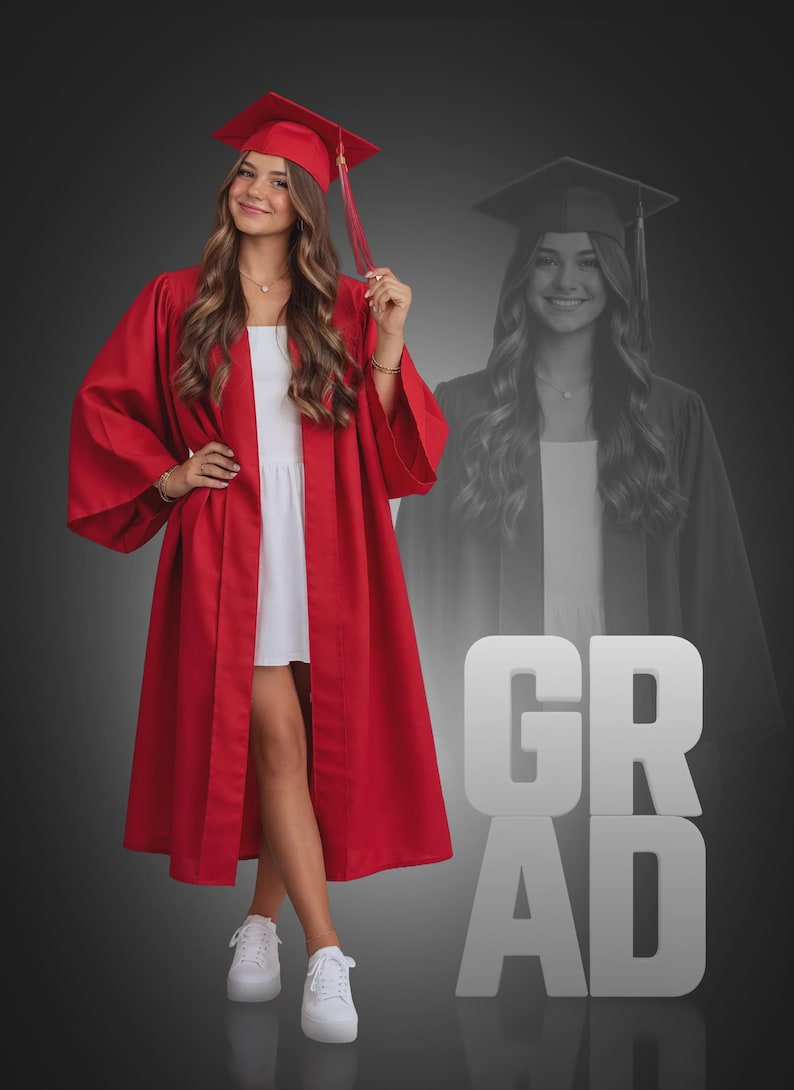 Customizable Graduation Screen Digital Photo Template | Cap and Gown ...