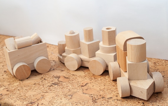 handmade wooden toy train
