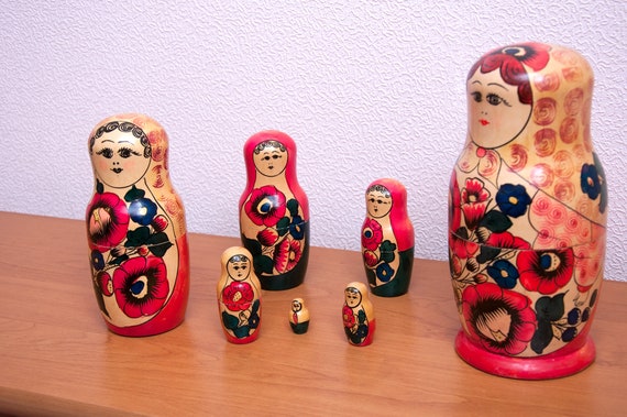 マトリョーシカ人形、ウクライナの木製人形、7 個セット、木製玩具