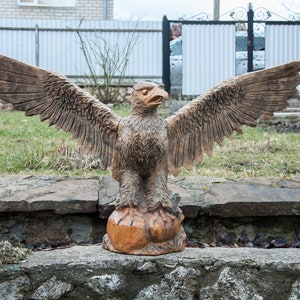 Wooden eagle. Big eagle. Eagle figure. Wood eagle sculpture. Vintage Rare Wooden eagle statue hand carved. Wooden birds. USSR. Handmade.