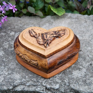 Casket heart, Vintage wooden Casket, Jewelry box, Box 80&#39;s, USSR Box, Wood ring box,  Wooden box, Handmade Casket, rare box