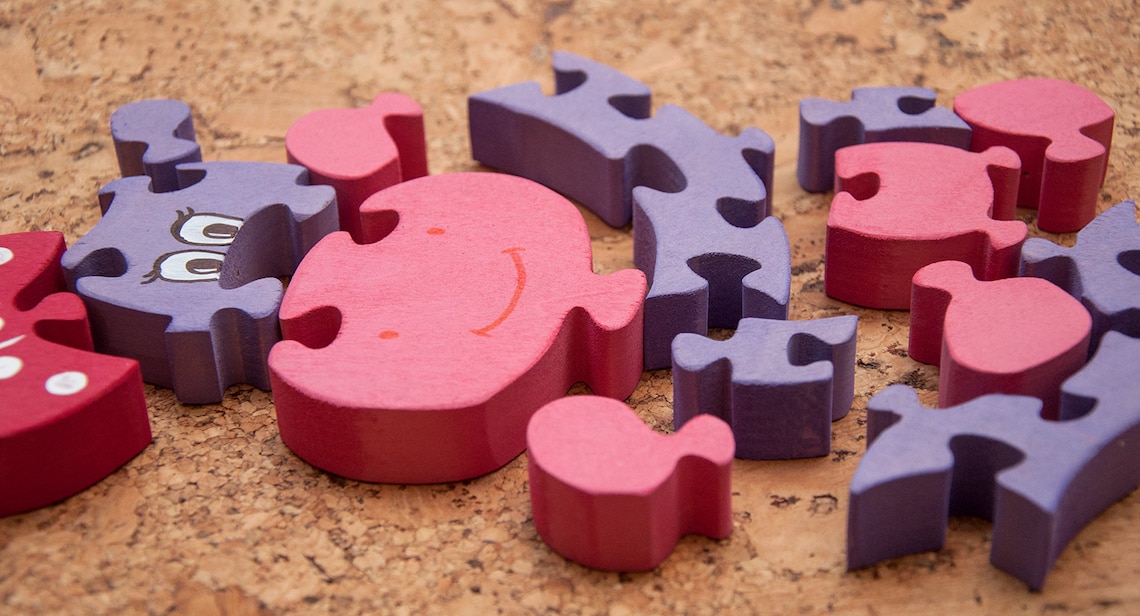 Wooden baby Puzzle. Nursery decor. Wooden animals wooden Etsy