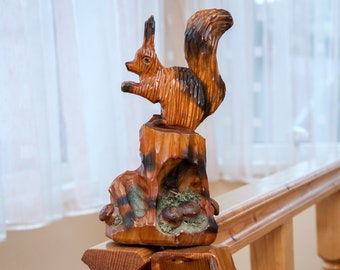 Woco 手作り木製リスの置物 素朴な装飾 高さ5.5インチ - Etsy 日本