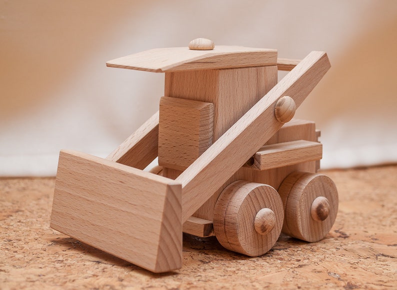 Juguete Del A De Regalo Madera BebéCoche Excavadora Hechos EcológicoNiveladora La MaderaTractor OP8kn0w