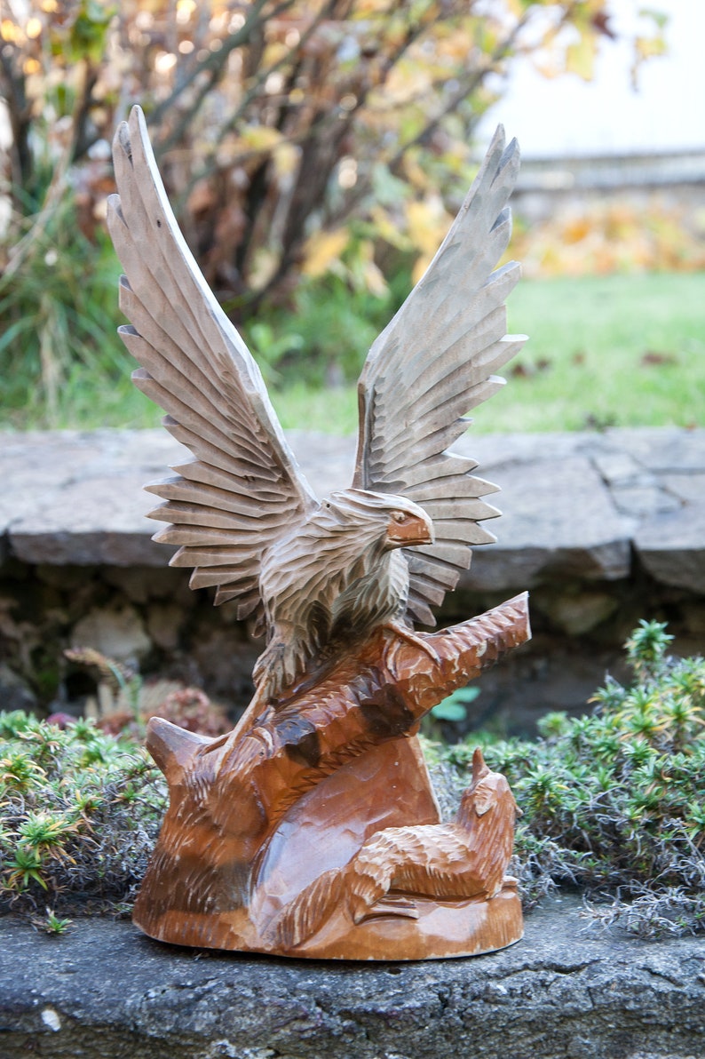 Wooden Eagle. Eagle Figure. Wood Eagle Sculpture. Vintage Rare Etsy