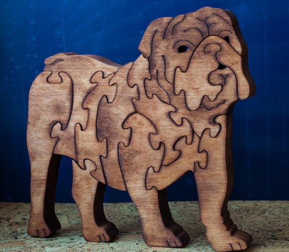 wooden dog puzzle