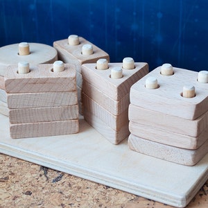 Wooden sorter, Natural wood first sorting toy, Montessori Baby Toy, Gift For Baby, Montessori Jigsaw Puzzle, Wooden toy