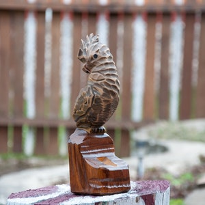 Wooden parrot. Vintage Parrot figure. Wood parrot sculpture. Wooden parrot statue hand carved. Wooden parrot СССР. Wooden birds.