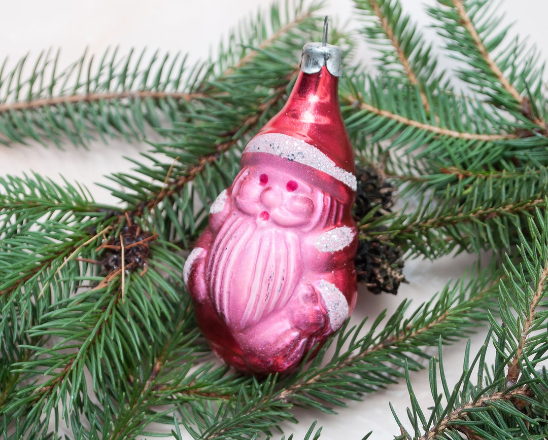 Christmas Glass Ornament Santa Christmas Tree Decorations Etsy