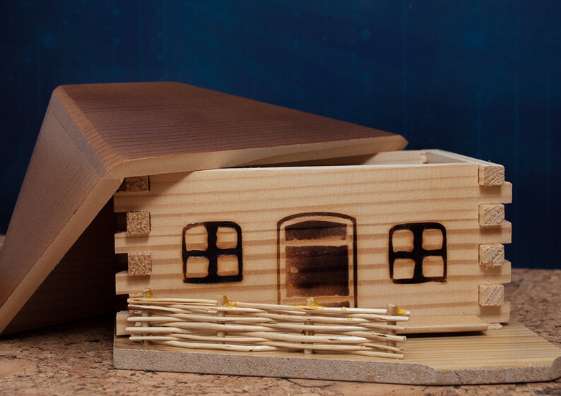 small wooden house toy