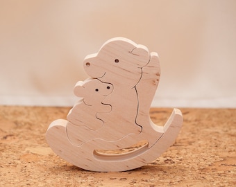 Wooden Bear Family Puzzle, Eco-Friendly Baby Gift