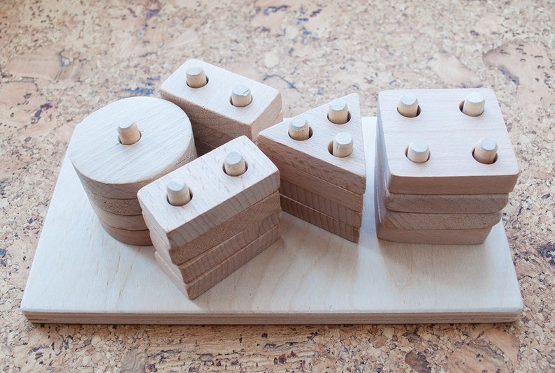 Wooden Sorter Natural Wood First Sorting Toy Montessori Baby | Etsy