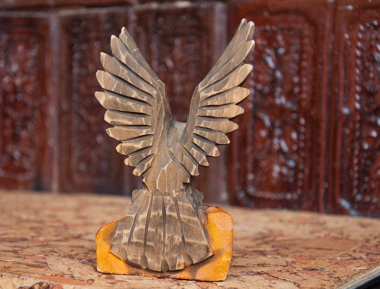 Wooden eagle. Small eagle. Eagle figure. Wood eagle sculpture. Etsy