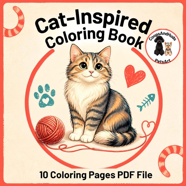 Printable Cat Coloring Book, Cute Kitten Coloring Pages for Kids ...