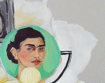 Frida Kahlo Flower - Original Print by Natalie Sirett