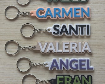 Llavero personalizado con nombre 3D | Colores a elegir | Regalo personalizado para mochila, bolso o llaves