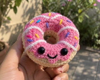 Kawaii Amigurumi Donut Crochet Pattern, Beginner Friendly, Sprinkle Icing (PDF)