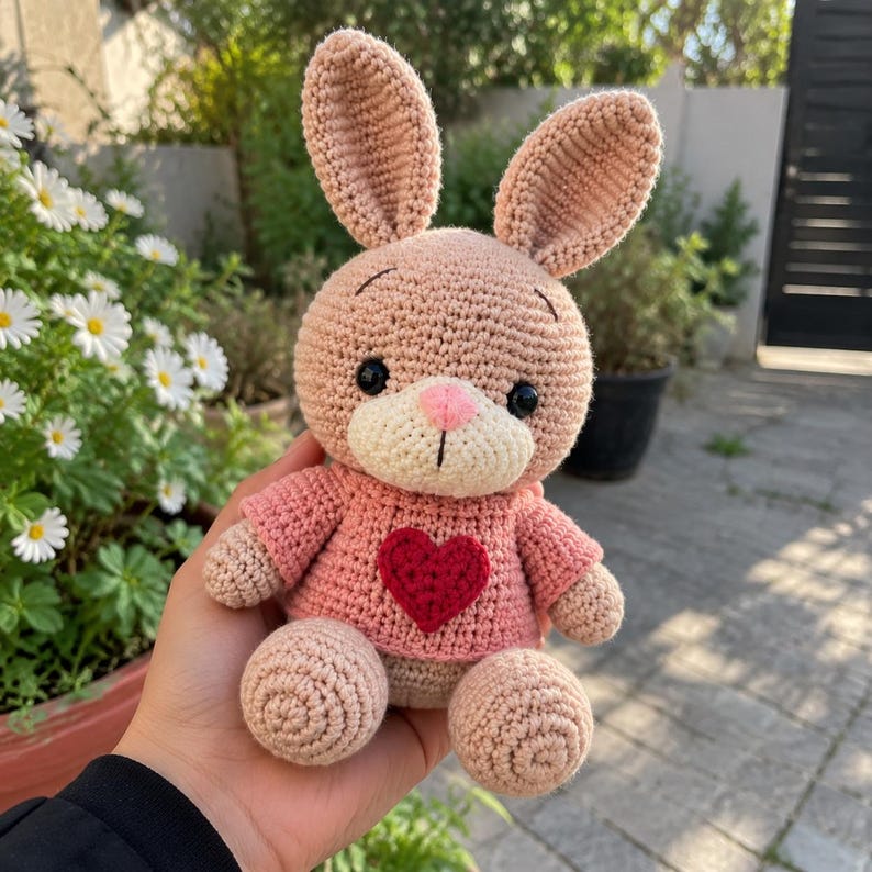 Small Crochet Rabbit Bunny Crochet Pattern PDF | Amigurumi Bunny Rabbit Pattern | Long Ear ...