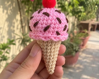 Ice Cream Crochet Pattern PDF, Kawaii Food, Beginner Project