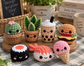 7 in 1 Mini Claw Machine Crochet Pattern Bundle, 7 Mini Plushies PDF