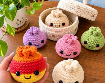 Kawaii Dumpling & Steamer Basket Crochet Pattern (PDF)