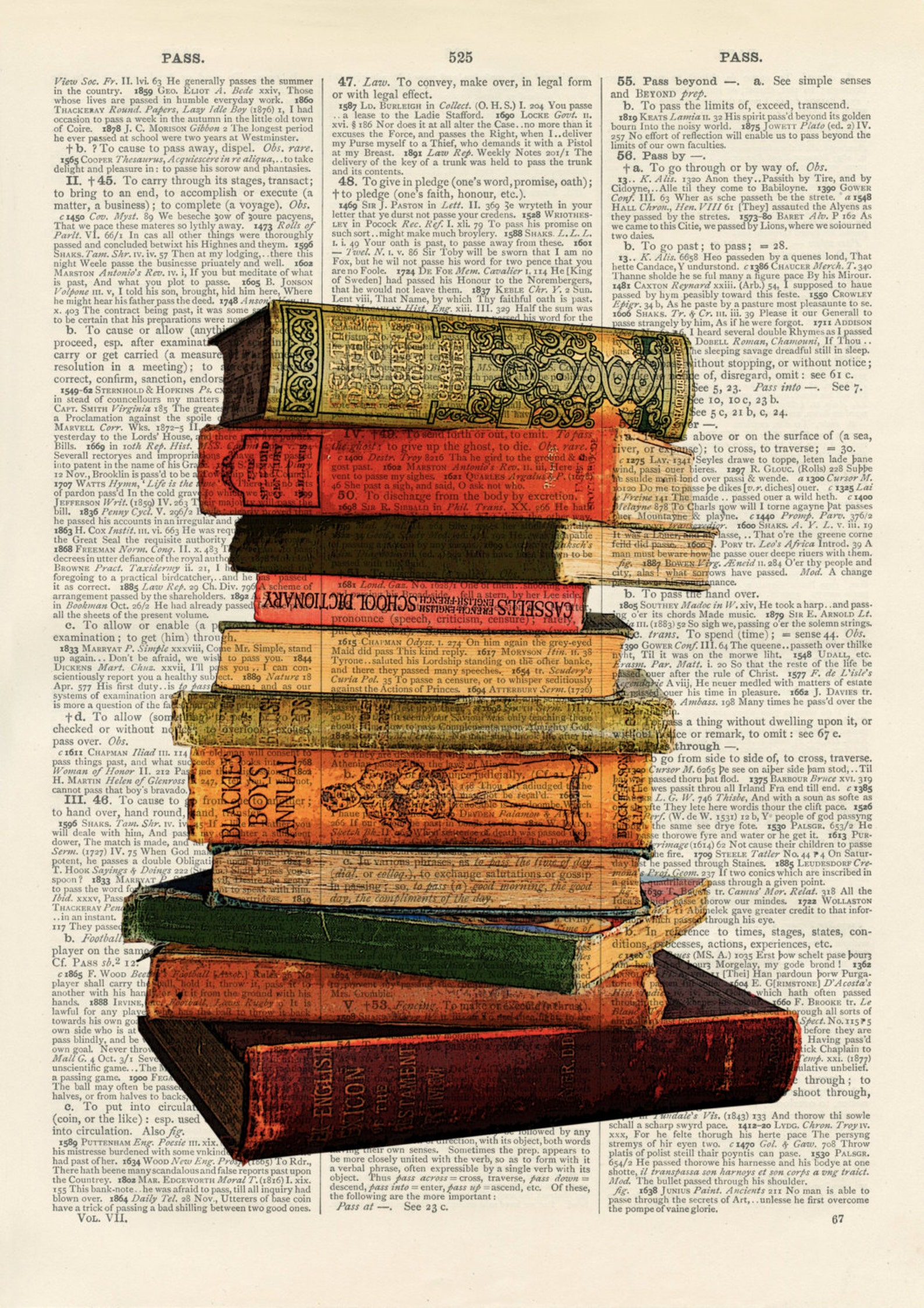 Vintage Books vintage image print on a page from a late Etsy