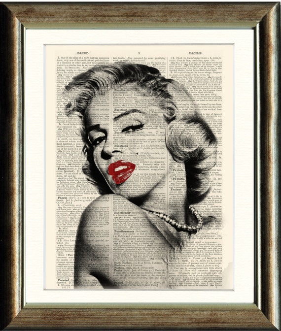 Marilyn Monroe Upcycled Vintage Image Printed on a Late | Etsy